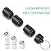 Opret Keychain Pill Holder, 3 Compartments Metal Small Pill Case, Waterproof Portable Travel Pill Box, Pill Container for Purse (Black)