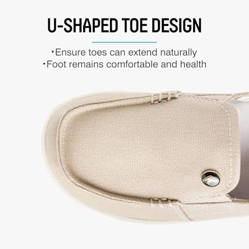 Womens Slip On Shoes - Casual Boat Loafers Shoes for Women with Arch Support - Plantar Fasciitis Canvas Sneakers for Daily Walking - Image 4