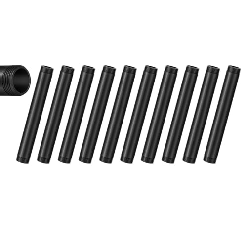XinDoingNow Painted Black Iron Pipe,Black,1/2"x 4",10Pack