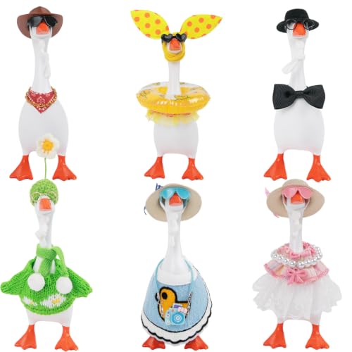 Neowedding 6 Sets Desk Goose Outfits 7 Inches Mini Desk Goose Clothes