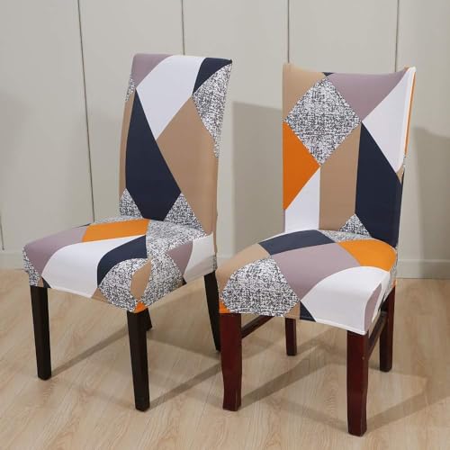 Image of P-PLUS INTERNATIONAL Chair Cover Set of 2 for Office, Dining, Wing Seat - Back and Seat Covers