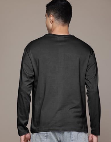 Image of Veirdo Pure Cotton Round Neck Regular Fit Solid Full Sleeve T-Shirt for Men & Boys (Available in Black, Cork, Green, Maroon, Navy, Swanwhite & White Color)