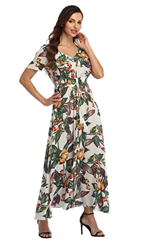 Image of Ferrendo Women Summer Maxi Dresses Casual Dress 2026 Beach Vacation Outfits Floral44 M