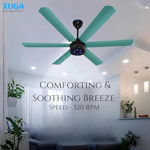 Image of XUGA Jovian F6T-D Premium Smart 1200mm, BEE 5-star BLDC fan,6 Blade,Remote Ceiling fan for Home, 100% Copper Motor,Energy Saving, High Air Delivery,LED(5 Year Warranty)