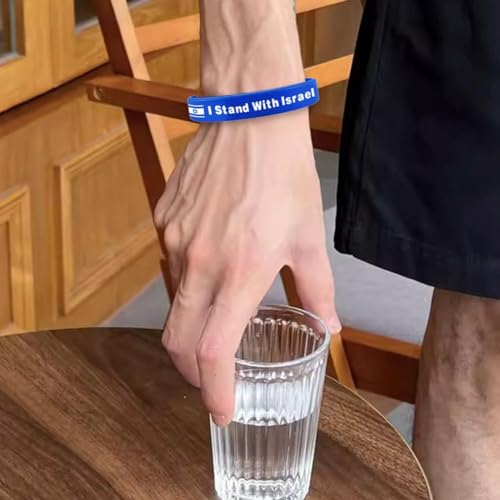 Generic I Stand With Israel Bracelet, Israel Flag Bracelet Israel Bracelets Israel Silicone Bracelets, Blue Rubber Bracelet Support Israe Jewelry3