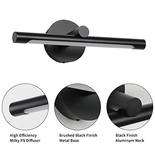 Jusheng Black Picture Light Hardwired 16.54'' Inch, Modern Picture Lights For Paintings Led Wall Art Light Gallery Display Light Artwork Lighting 9W 3000K Warm White #TOP3