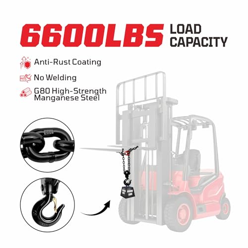 Image of Forklift Lifting Hook, 6600 LBS, 360 Swivel Forklift Attachment (31.5in)