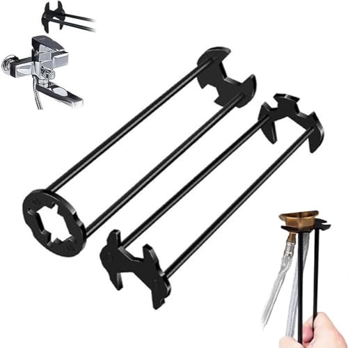 2 Pcs Multifunctional Sink Wrench 2026 New Sink Wrench Faucet Tool Plumbing Tool Under BasinSink FaucetWrench Tight Spaces for Kitchen and Bathroom