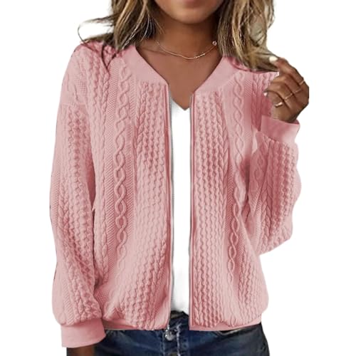 Womens Long Sleeve Zip Up Sweatshirts Jackets Full Zipper Lightweight Jacket Loose Outwear Coat