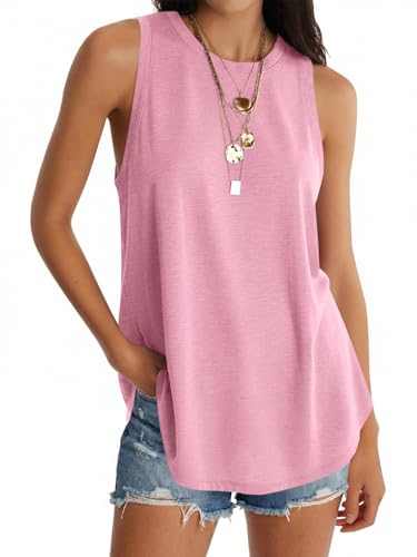 Image of UNCLECAT Womens Oversized Long Tank Tops Summer Sleeveless Tunic Tops