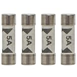 5 Amp Consumer Unit Fuses UK - BS1361 5A - For Fuses Carriers - Lights and Lighting Circuits - 4 Pack
