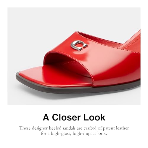 Image of COACH womens Holly Block Heel Sandals With Quilting