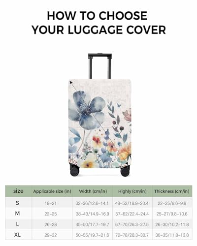Travel Luggage Cover Small Suitcase Cover Fit for 19-21 Inch Luggage Luggage Protector Suitcase Cover Scratchproof Country Style Spring Flowers on Burlap Texture Luggage Cover Protector for Suitcase3