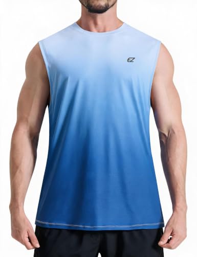 Image of EZRUN Men's Workout Sleeveless Shirts Quick Dry Muscle Swim Shirt Gym Fitness Running Beach Tank Tops