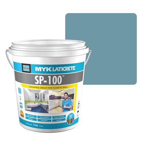 Image of MYK LATICRETE SP-100 Premium Epoxy Grout (102-Aqua Blue, 5KG)-Stain & Germ Resistant & Water-Resistant-Food Grade CFTRI Certified Epoxy-Grout-Home, Kitchen & Bathroom-Floor & Wall Tile Joints