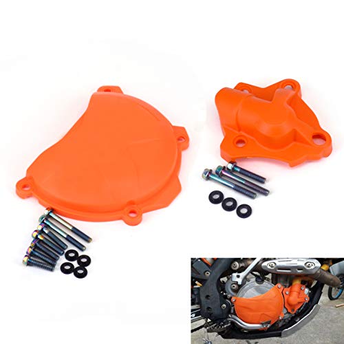 Water Pump + Engine Case Clutch Cover Guard Protector For 250 SXF 350 XCF XCFW 13-15 250 EXCF XC-F XCF-W 14-15 350 SX-F 11-15 350 EXC-F Freeride 12-15