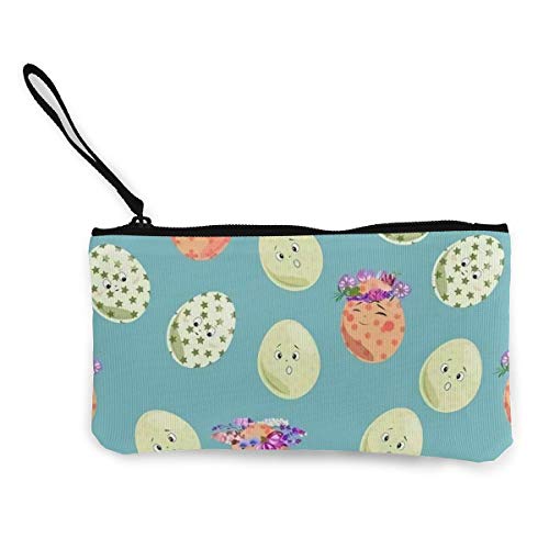 Preisvergleich Produktbild Canvas-Geldbörse, Münztasche mit Reißverschluss, leicht und tragbar, Ostereier