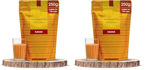 Image of Sammvaad Premium Kadak CTC Chai - 250g | Strong & Aromatic Assam Tea | Fresh CTC Tea for Rich Flavor | Makes 135 Cups | Zip-Lock Pack (Pack of 2)