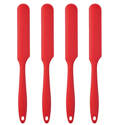 Juego de 4 espátulas de silicona resistentes al calor para tartas, crema, mantequilla, mezcla, espátula, espátula, espátula antiadherente, flexible, herramienta de cocción para hornear 4 colores