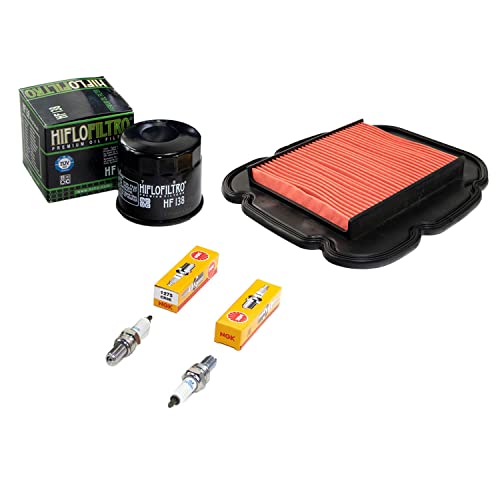 Wartungspaket Luftfilter + Ölfilter + Zündkerzen für Suzu ki DL 650 DL650 V-Strom WVB1 Baujahr 2004-2006