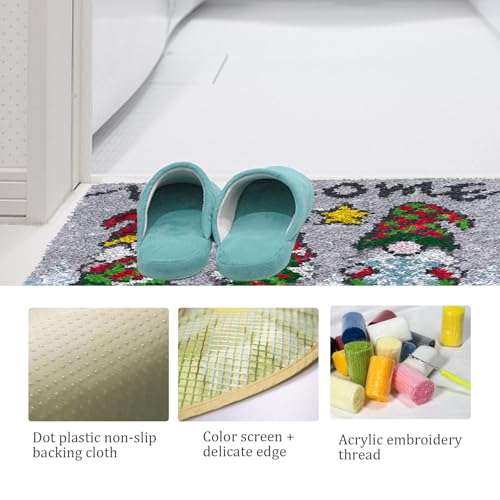 Kits de gancho de pestillo y tapices de Papá Noel para alfombras navideñas de crochet DIY 3