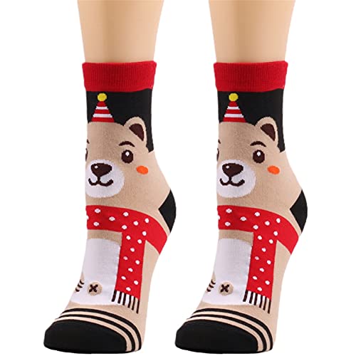 JDGY Calcetines térmicos para mujer, calcetines de Navidad, calcetines de invierno, calcetines de punto, unisex, calcetines deportivos, muñeco de nieve, tiempo libre, calcetines de mujer, beige, F Cover
