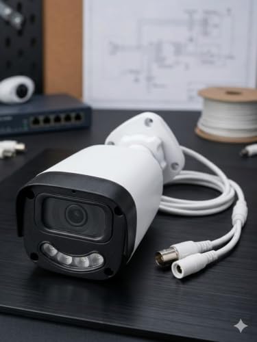 Image of 5MP Full Color Outdoor Bullet CCTV Security Camera with AI Detection, Dual Light, Night Vision, Weatherproof Housing & Adjustable Mount |Starlight | Metal Body
