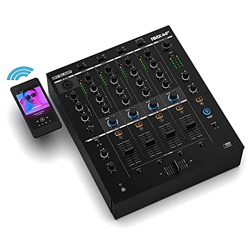 Reloop RMX-44 BT 4-kanałowy mikser klubowy Bluetooth DJ, 9 wejść, 4 wyjścia, Smart Connectivity Wejście Bluetooth z funkcją cue
