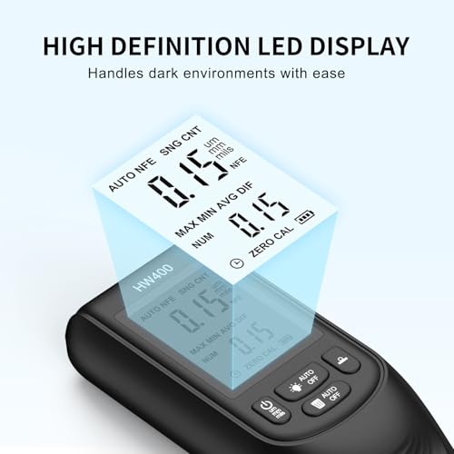 Medidor de grosor de pintura para autos con pantalla LED miniatura 7