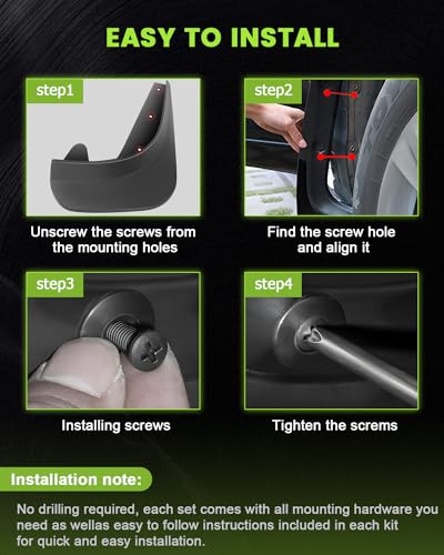 Image of SCITOO Set of 4PCS Universal mud Flaps for 2012-2015 for Audi A4 Front & Rear mud Flaps Splash Guard Set