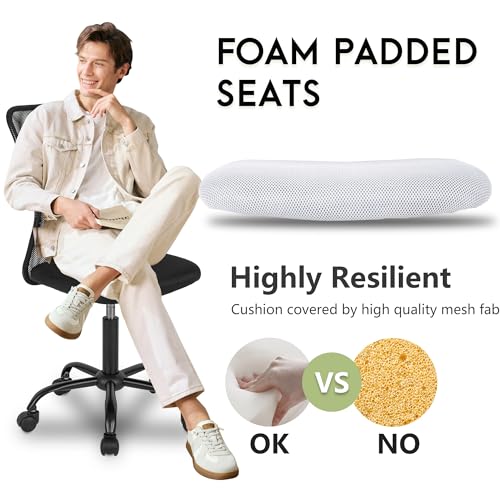 Image of Mesh Office Chair Ergonomic Desk Chair Computer Adjustable Swivel Rolling Chair Lumbar Support for Women&Men, Grey