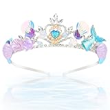CIEHER Mermaid Crown for Girls Mermaid Headband Girls Seashell Crown for little Mermaid Party Decorations Mermaid Birthday Decorations, Mermaid Accessories Halloween Costumes for Women