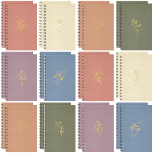 Fuutreo 24 Pcs Small A5 Spiral Notebook 12 Color, Innovative, Hot Stamping