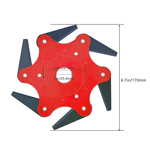 Nejeszoe Steel Trimmer Head 6 Teeth Razors Trimmer Head 65Mn Professional Steel Razor Weeds Eater Blade Cutter Replacement For String Trimmers(1 Trimmer Head&2 Pack Different Blade Adapter Kits) #TOP1