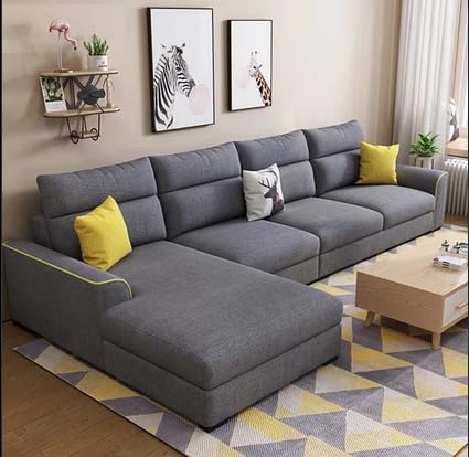 GLFF Overstuffed Multifunction Wooden Frame Sofa Set(DARK GREY