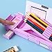 LilyBeauty Pop Up Multifunction Pencil Case for Girls and Boys, Cute Cartoon Pen Box with 5 Pencils 2 Erasers, Sharpener, Schedule, School Supplies, Best Gifts for Kids (Purple New)