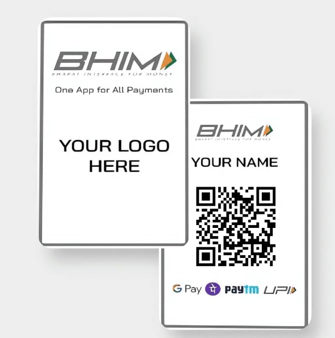 BHIM UPI QR Payment Card | Digital Payment Display Card for Googl...