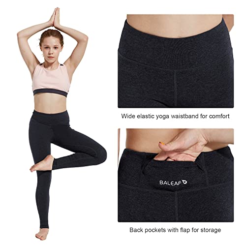 Baleaf Youth Girls' Athletic Dance Leggings Compression Pants Running Active Yoga Tights With Back Pocket Charcoal S #TOP4