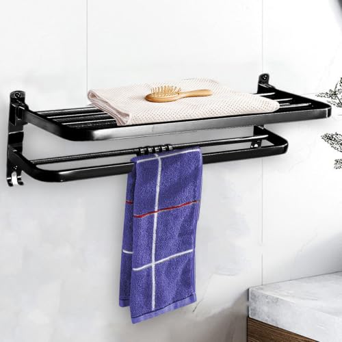 Porte-serviettes pliable pour optimiser l'espace et le séchage dans une petite douche