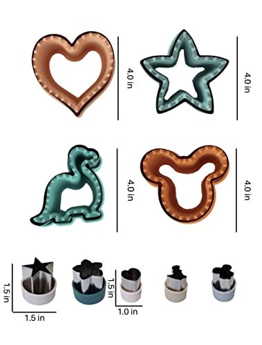 Sandwich Cutter And Sealer Set, 9Pc Uncrustables Sandwich Maker For Kids, Vegetable/Fruit Cutter Set, Bento Box Accessories, Diy Cookie Cutter (Stainless Steel, Multicolor) #TOP3