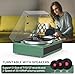 Turntable Record Player with Built-in Speakers, Vinyl Record Player Support Bluetooth Playback Auto Stop 33&45 RPM Speed RCA Line Out AUX in All-in-one Belt-Drive Turntable for Vinyl Records Green