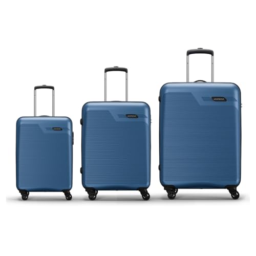 Image of Aristocrat Axis Set of 3 Trolley Bag 56, 66 & 76cm | Small+Medium+Large | Hard Luggage | Smooth 8-Wheel Suitcase | Combination Lock with Sturdy Zipper | 3-Year International Warranty (Dark Teal)