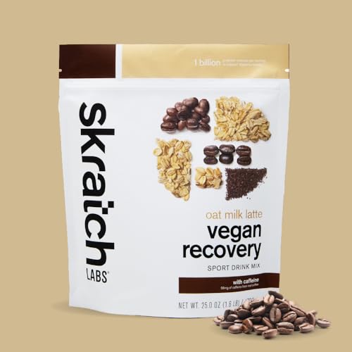 Image of Skratch Labs Recovery Drink Mix - Oat Milk Latte - Post Workout Powder - Complete Plant Protein and Probiotics - 56mg of Caffeine from Coffee - 12 Servings - Gluten Free, Kosher, Non-GMO
