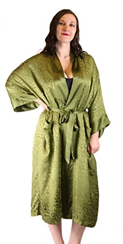 Nyteez Men's Silk Robe Kimono Long Bathrobe Lightweight Luxury2
