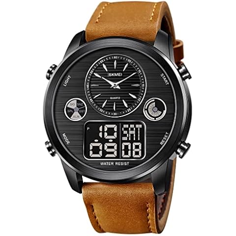 SKMEI World Time Sports Leather Watch Cover