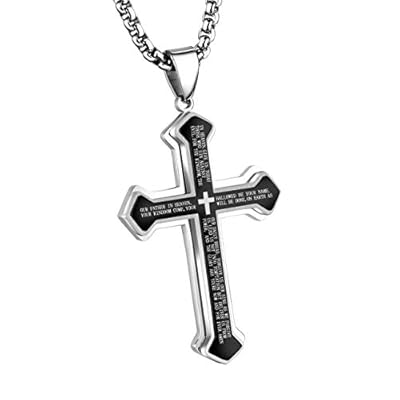 OLEVS Men's Cross Pendant Necklace