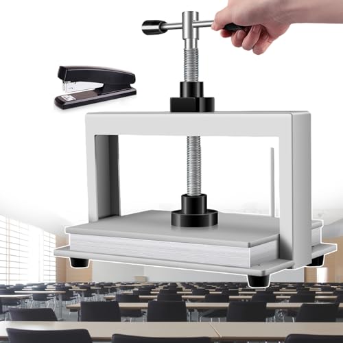 CAFIEDR Máquina prensadora de Papel/máquina encuadernadora de facturas con diseño de Doble Varilla de Equilibrio/máquina prensadora alisadora de Papel para aplanar Libros de Contabilidad, Cajas, A4