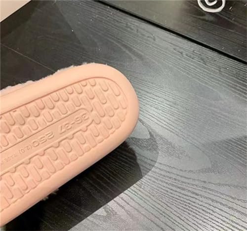 Indoor home anti slip thick sole plush warm men's and women's cotton slippers4