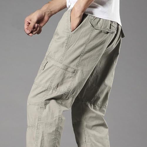 Cargo Pants for Men Baggy Elastic Waist Casual Hiking Outdoor Streetwear Trousers Relaxed Fit Open Bottom Sweatpants4