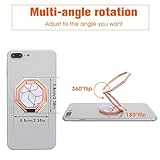 Cobee Cell Phone Ring Holder Finger Kickstand, 360° Rotation Metal Cellphone Back Grip Foldable Cell Phone Stand Adjustable Phone Holder Compatible with Most Smartphones (Rose Red Marbling) - Image 5